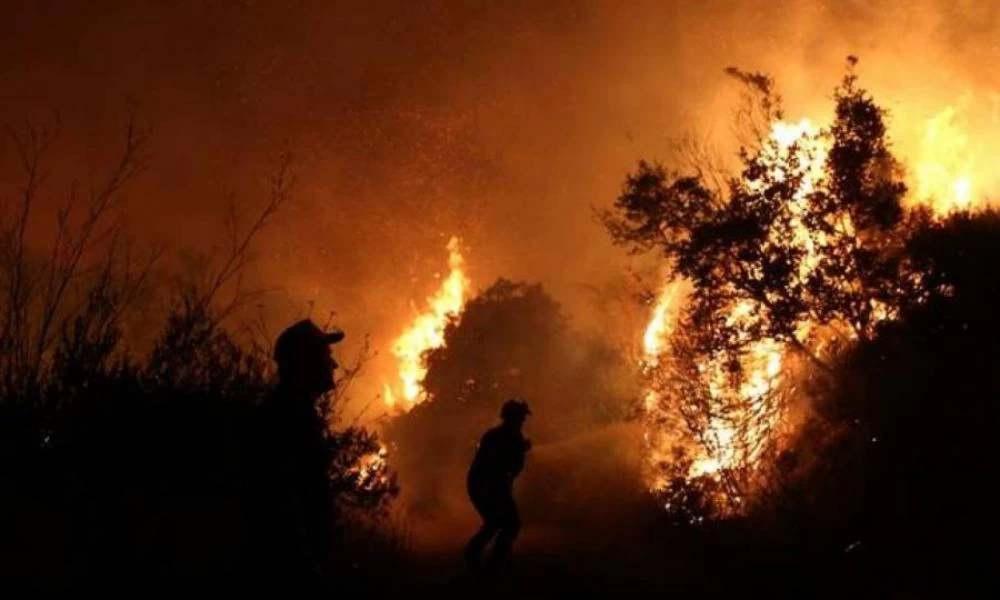 Μεγάλη φωτιά στην Αχαΐα σε πολύ κοντινή απόσταση από σπίτια